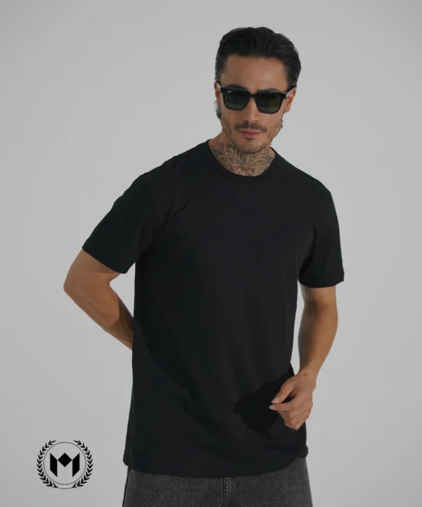 تیشرت بیسیک مردانه مشکی کد 0018 - Image 5