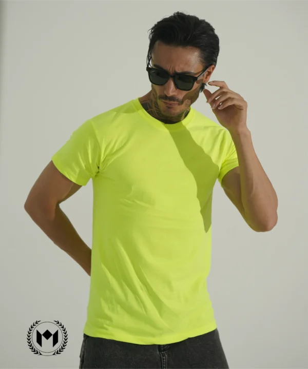 تی شرت بیسیک مردانه فسفری کد 0020 - Image 2