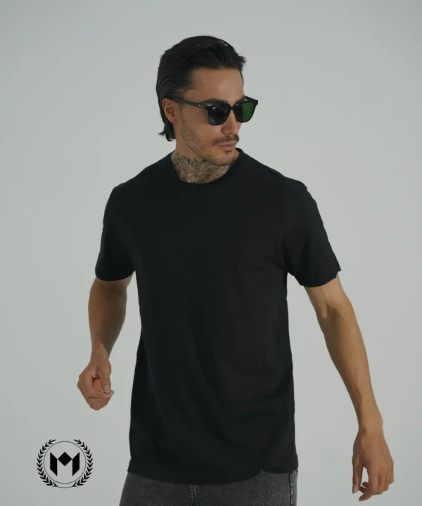 تیشرت بیسیک مردانه مشکی کد 0018 - Image 3