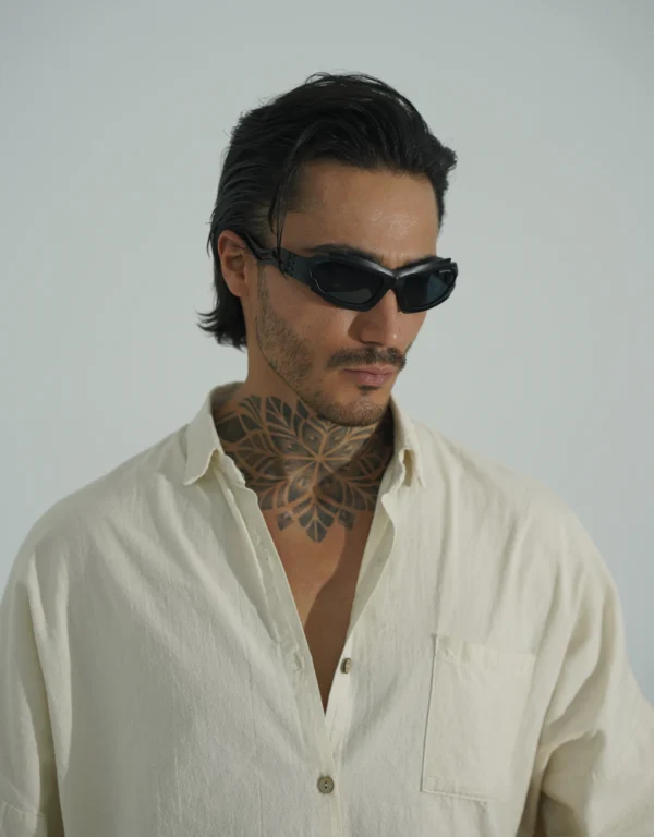 عینک مردانه مشکی و نقره ای کد 1203-7 - Image 5