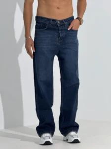 شلوار جین بگ  مردانه سرمه ای کد 0006-1