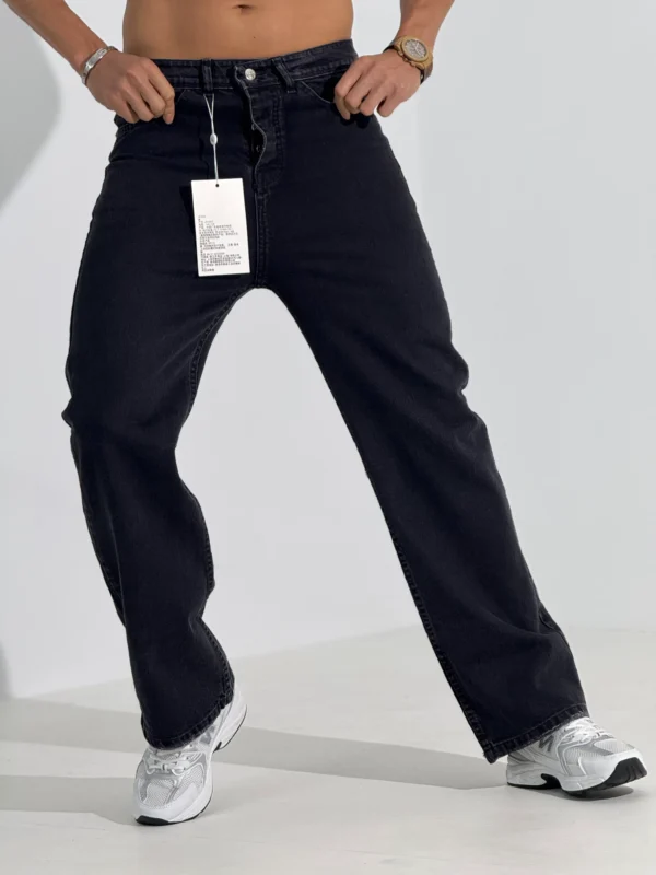 شلوار جین بگ مردانه ذغالی کد 0006-5 - Image 3