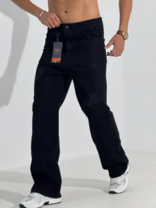 شلوار جین بگ مردانه مشکی کد 0006-2