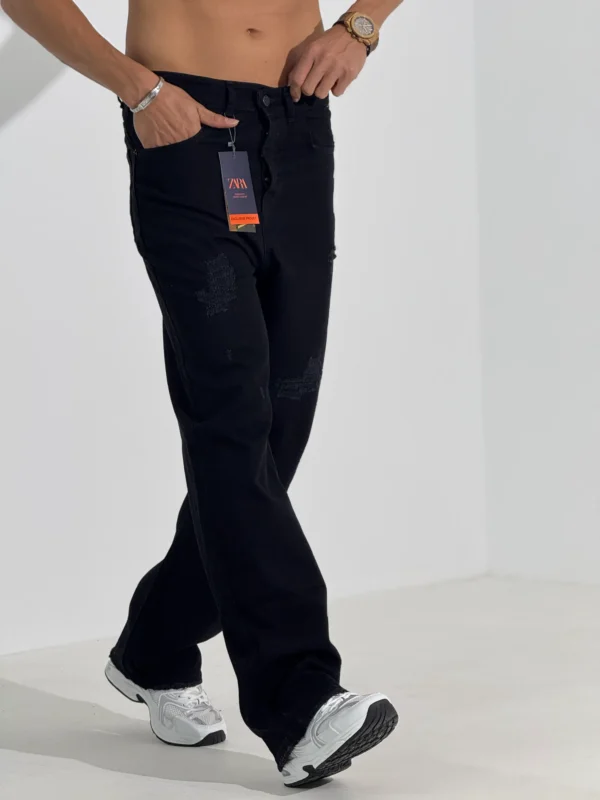 شلوار جین بگ مردانه مشکی کد 0006-2 - Image 4