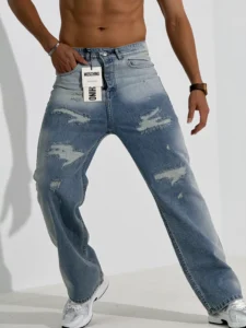 شلوار جین بگ مردانه ابی کد 0006-3