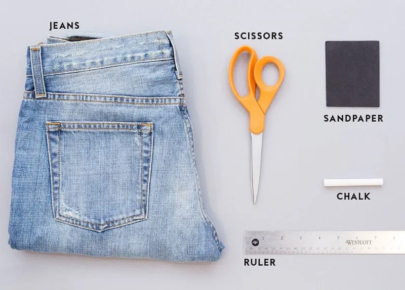 ساخت شورتک کوتاه و فیت از شلوار لی‌