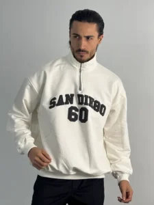 نیم زیپ مردانه سه نخ کد 3071-7